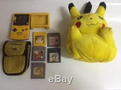 Nintendo Gameboy Color Pikachu Console + 5 Jeux Pokemon Yellow Gold Challange