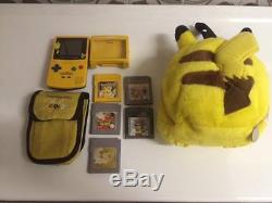 Nintendo Gameboy Color Pikachu Console + 5 Jeux Pokemon Yellow Gold Challange