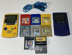 Nintendo Gameboy Color Pikachu Edition Pokémon Collection Bundle Avec 8 Jeux Gbc