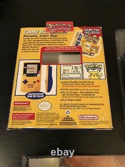 Nintendo Gameboy Color Pikachu Pokemon Jaune Édition 100% Complete In Box