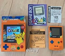 Nintendo Gameboy Color Pokemon Edition Limitée Console Couleur Orange Avec Boîte