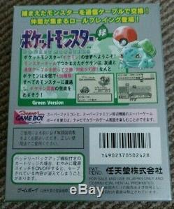 Nintendo Gameboy Color Pokemon Vert Complet Boxed Import Japonais A + Carte Mint