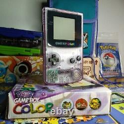 Nintendo Gameboy Color Transparent/Violet Atomique Boîté Testé et Fonctionnel