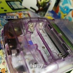 Nintendo Gameboy Color Transparent/Violet Atomique Boîté Testé et Fonctionnel