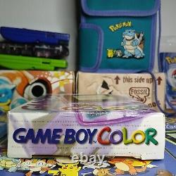 Nintendo Gameboy Color Transparent/Violet Atomique Boîté Testé et Fonctionnel