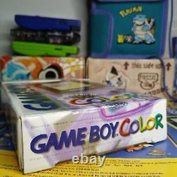 Nintendo Gameboy Color Transparent/Violet Atomique Boîté Testé et Fonctionnel