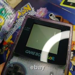 Nintendo Gameboy Color Transparent/Violet Atomique Boîté Testé et Fonctionnel