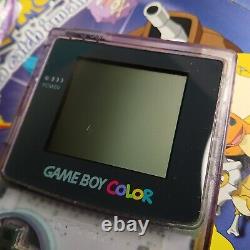 Nintendo Gameboy Color Transparent/Violet Atomique Boîté Testé et Fonctionnel