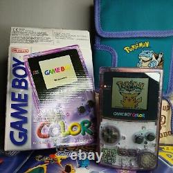 Nintendo Gameboy Color Transparent/Violet Atomique Boîté Testé et Fonctionnel