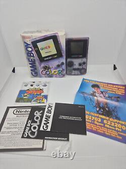 Nintendo Gameboy Color Violet Atomique BOÎTE COMPLÈTE AVEC MANUELS SUIVIS 24