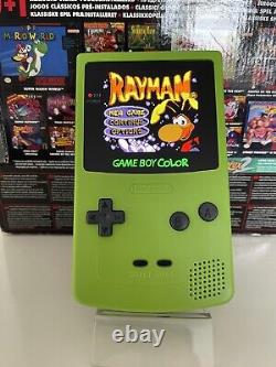 Nintendo Gameboy Color avec un écran AMOLED modifié tout neuf 2024 en vert personnalisé