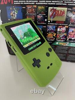 Nintendo Gameboy Color avec un écran AMOLED modifié tout neuf 2024 en vert personnalisé