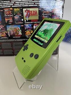 Nintendo Gameboy Color avec un écran AMOLED modifié tout neuf 2024 en vert personnalisé