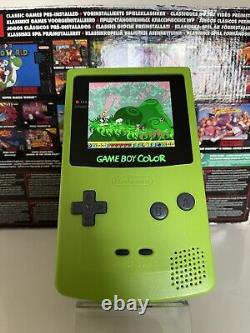 Nintendo Gameboy Color avec un écran AMOLED modifié tout neuf 2024 en vert personnalisé