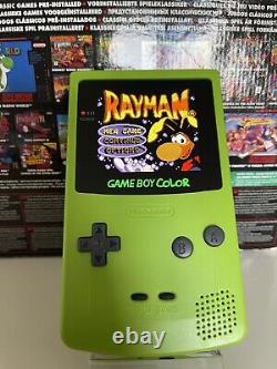 Nintendo Gameboy Color avec un écran AMOLED modifié tout neuf 2024 en vert personnalisé