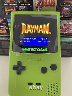 Nintendo Gameboy Color avec un écran AMOLED modifié tout neuf 2024 en vert personnalisé