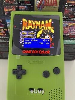 Nintendo Gameboy Color avec un écran AMOLED modifié tout neuf 2024 en vert personnalisé