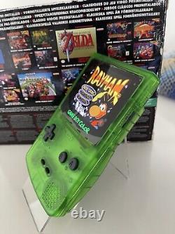 Nintendo Gameboy Colour avec écran AMOLED flambant neuf et mod custom Clear Green de 2024