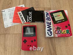 Nintendo Gameboy Couleur Console À Main Berry Red Boxed Complete Cbg-001