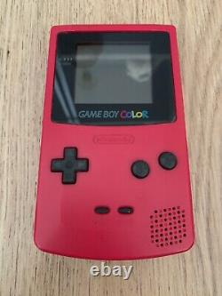 Nintendo Gameboy Couleur Console À Main Berry Red Boxed Complete Cbg-001