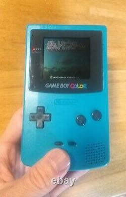 Nintendo Gameboy Couleur Console Gbc Avec Boîte + 10 Cartouches Pokemon Rouge Bleu Vert