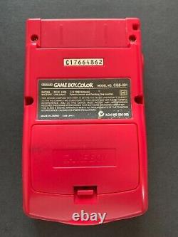 Nintendo Gameboy Couleur Console Rouge + Pokemon Or Argent Gbc Cgb-001 Japon