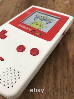 Nintendo Gameboy Couleur Couleur Blanc Rouge Console De Jeu Portable Backlit Ips
