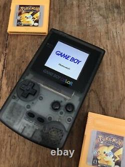 Nintendo Gameboy Couleur Couleur Jeu Garçon Effacer Noir Backlit Console De Jeu Ips 2