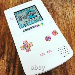 Nintendo Gameboy Couleur Couleur Jeu Garçon Handheld Blanc Rose Backlit Console Ips 2