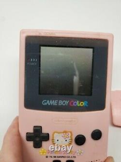 Nintendo Gameboy Couleur Hello Kitty Édition Spéciale Rose Rare Avec Couverture De Batterie