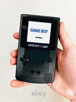 Nintendo Gameboy Couleur Ips Rétroéclairé Taille Complète Console D'écran Glass Matte Black