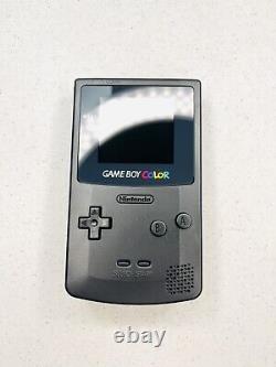 Nintendo Gameboy Couleur Ips Rétroéclairé Taille Complète Console D'écran Glass Matte Black