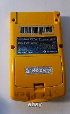 Nintendo Gameboy Couleur Jaune Tommy Hilfiger Edition Cgb-001 Testé