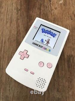 Nintendo Gameboy Couleur Jeu Garçon Handheld White Rose Backlit Console