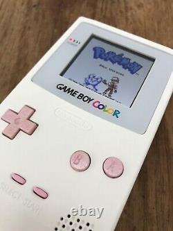 Nintendo Gameboy Couleur Jeu Garçon Handheld White Rose Backlit Console