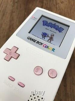 Nintendo Gameboy Couleur Jeu Garçon Handheld White Rose Backlit Console