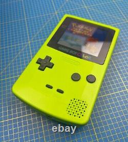 Nintendo Gameboy Couleur Lime Vert Avec Boutons Gris Q5 XL Ips Display