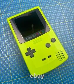 Nintendo Gameboy Couleur Lime Vert Avec Boutons Gris Q5 XL Ips Display