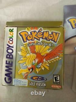 Nintendo Gameboy Couleur Pokemon Gold Version Jeu Boxé Avec Manuel