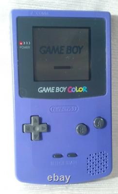 Nintendo Gameboy Couleur Raisin + 7 Jeux Testés Travailler Avec Le Son