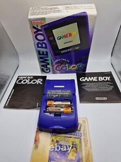 Nintendo Gameboy Couleur Raisin Boxed En Bon État Game Boy