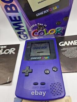 Nintendo Gameboy Couleur Raisin Boxed En Bon État Game Boy