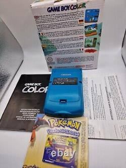 Nintendo Gameboy Couleur Teal Boxed Et Complete Grande Condition