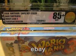 Nintendo Gameboy Couleur, Wario Land 3 Red Strip Vga 85+ Nm+ Gold Neu Ovp