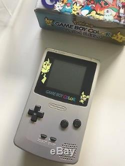 Nintendo Gameboy Game Boy Couleur Limitée Spéciale Pokemon Silver Edition En Boîte