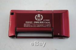 Nintendo Gameboy Micro Famicom Couleur Console 20e Anniversaire Travail Ok