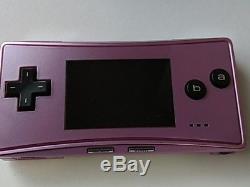 Nintendo Gameboy Micro Purple Couleur Console / Console, Manuel, Boîte / Travail Fine-g5