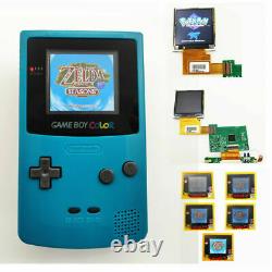 Nintendo Jeu Boy Couleur Gbc Système Rétro-éclairage Rétro-éclairé Mod Teal Bleu