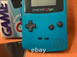 Nintendo Jeu Boy Couleur Teal Blue Système Console Boîte Complete Cib Avec Inserts