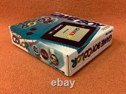 Nintendo Jeu Boy Couleur Teal Blue Système Console Boîte Complete Cib Avec Inserts